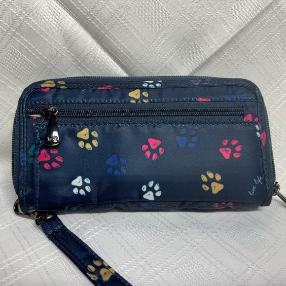 lug Handbags - lug Navy Paw Print Wristlet with Multicolor Accents